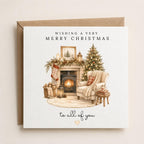Personalised Christmas Card | Vintage Festive Greeting | Luxury Xmas Keepsake | Completely Customisable | Cosy Cottage