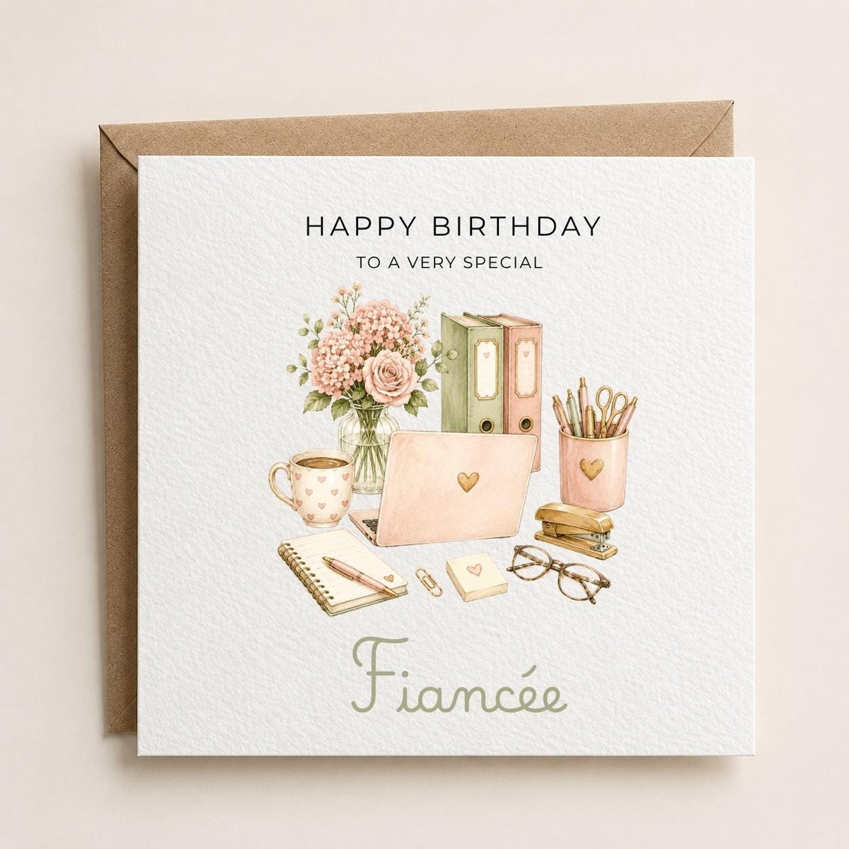 Personalised Office Theme Birthday Card for Wife, Mum, Grandma, Daughter, Auntie, Sister etc