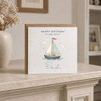 Personalised Sailing Theme Birthday Card for Husband, Dad, Grandad, Son,  Uncle, Brother etc