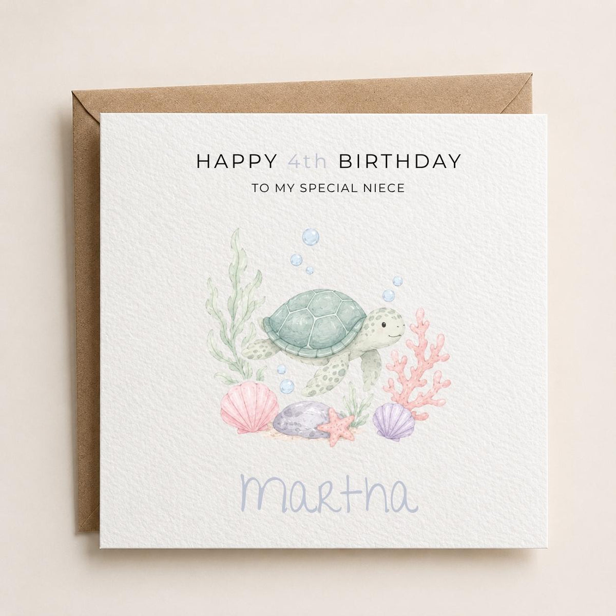 Personalised Ocean Theme Birthday Card for Daughter, Granddaughter, Sister etc