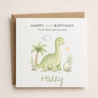 Personalised Dinosaur Theme Birthday Card for Son, Grandson, Brother etc