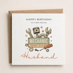 Personalised Mechanic Theme Birthday Card for Husband, Dad, Grandad, Son,  Uncle, Brother etc