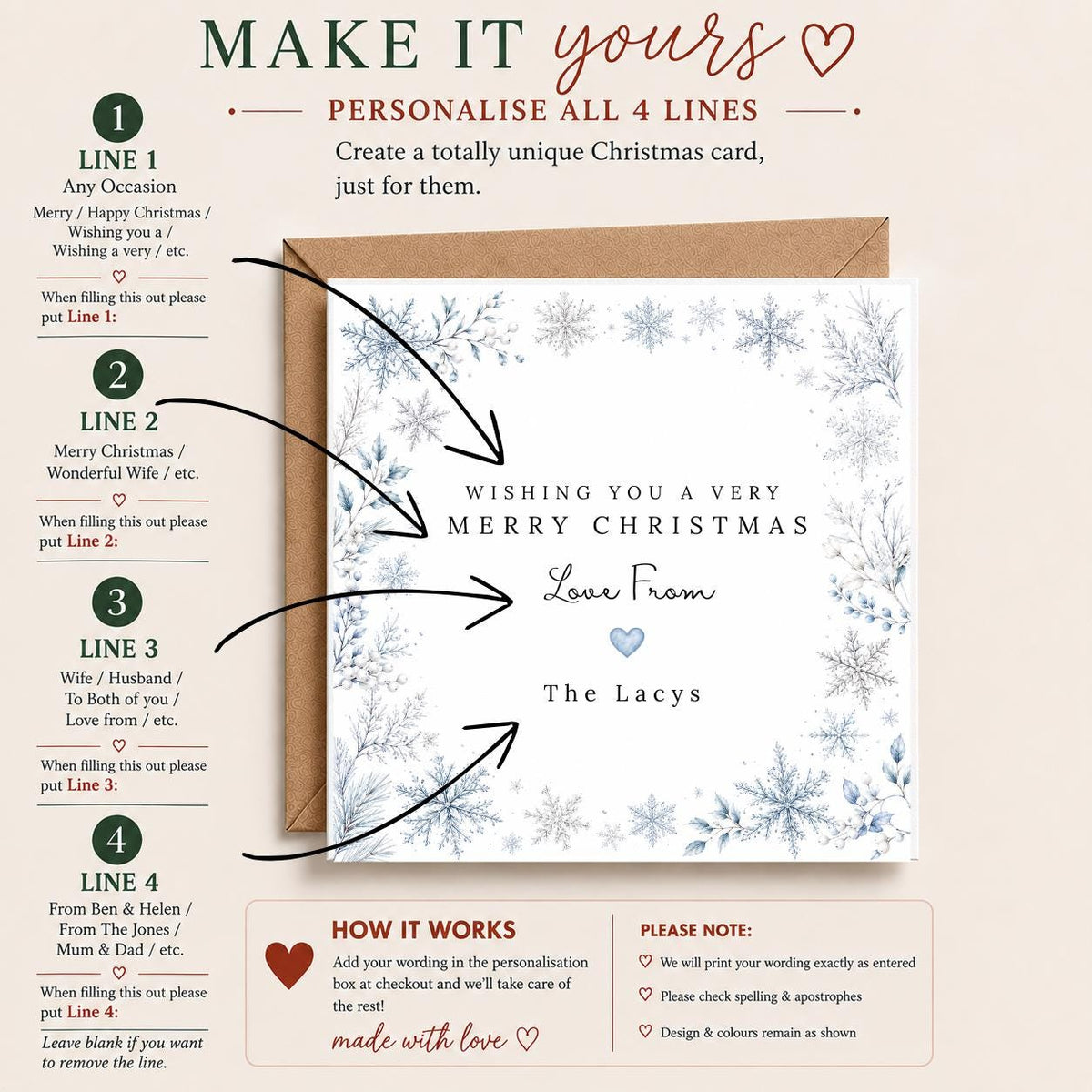 Personalised Christmas Card | Vintage Festive Greeting | Luxury Xmas Keepsake | Completely Customisable | Elegant Winter Wonderland