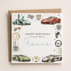 Personalised Sports Car Theme Birthday Card for Husband, Dad, Grandad, Son,  Uncle, Brother etc