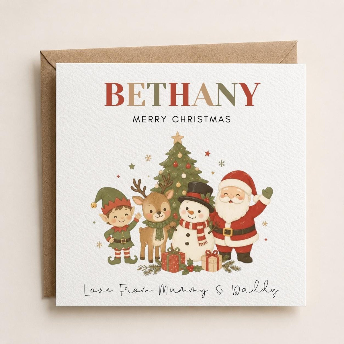 Personalised Christmas Card | For Children | Completely Customisable | Festive Children Greetings Card