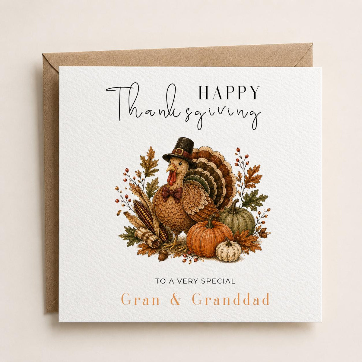 Personalised Thanksgiving Theme Greetings Card, Completely Customizable