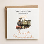 Personalised Train Theme Birthday Card for Husband, Dad, Grandad, Son,  Uncle, Brother etc