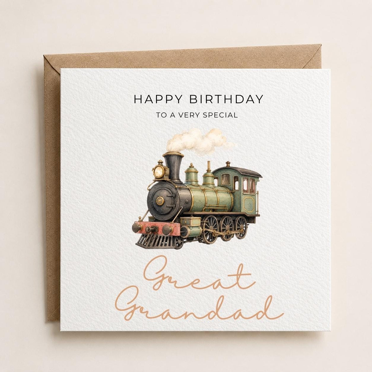 Personalised Train Theme Birthday Card for Husband, Dad, Grandad, Son,  Uncle, Brother etc