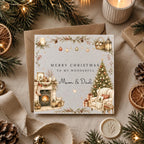 Personalised Christmas Card | Vintage Festive Greeting | Luxury Xmas Keepsake | Completely Customisable | Cosy Cottage