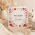 Personalised Autumn Theme Birthday Card for Son, Daughter, Sister, Brother, Friend etc