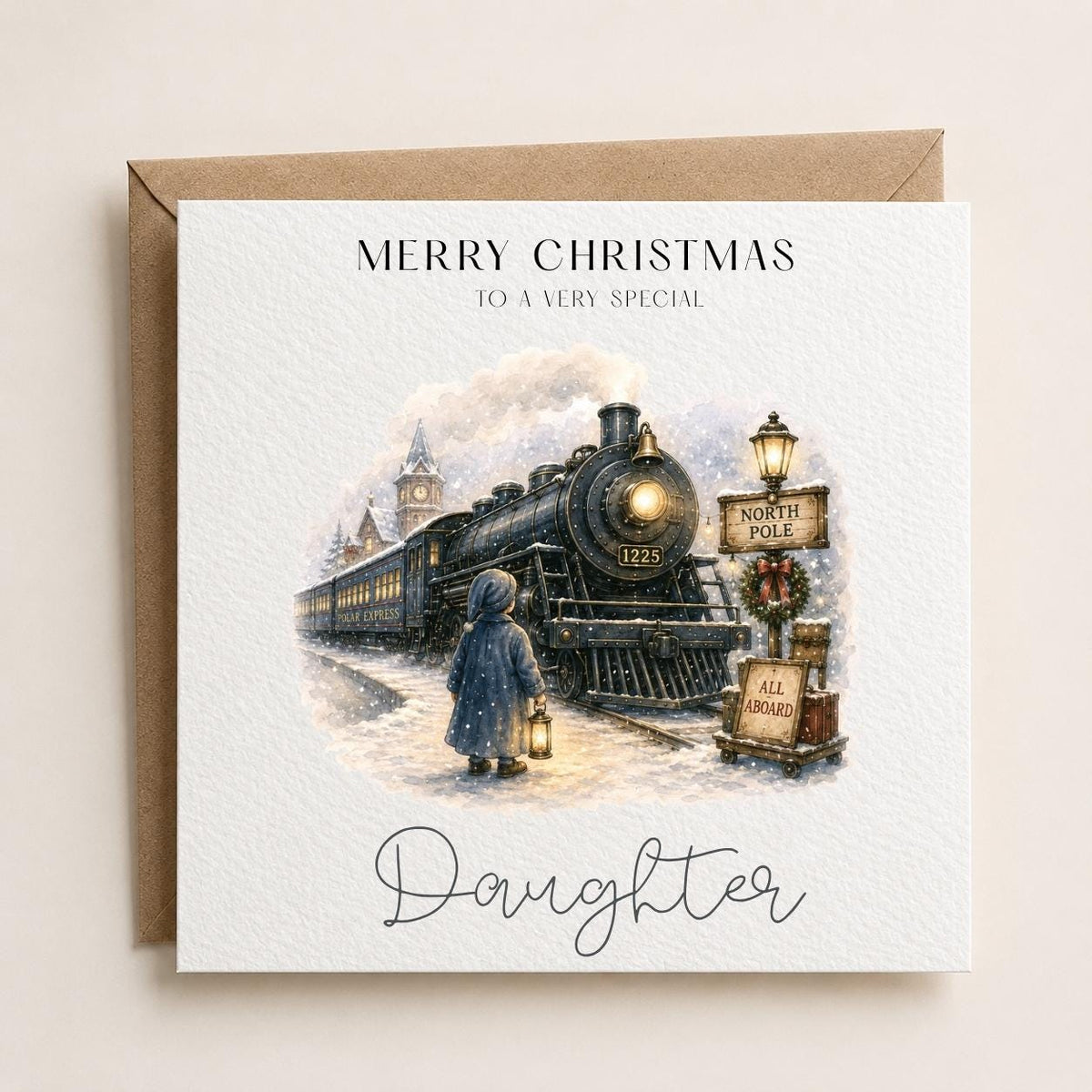 Personalised Polar Express Christmas Card for Children