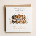 Personalised Dachshund Theme Birthday Card for Wife, Mum, Grandma, Daughter, Auntie, Sister etc