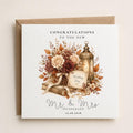 Personalised Autumn Wedding Card | Mr & Mrs, Custom Surname, Date