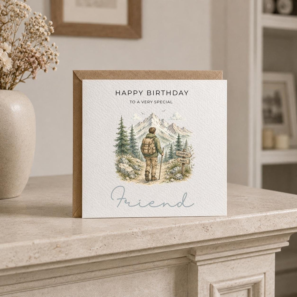 Personalised Walking Theme Birthday Card for Husband, Dad, Grandad, Son,  Uncle, Brother etc