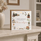 Personalised Train Theme Birthday Card for Husband, Dad, Grandad, Son,  Uncle, Brother etc