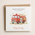 Personalised Fireman Theme Birthday Card for Son, Grandson, Brother etc