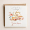 Personalised Afternoon Tea Theme Birthday Card for Wife, Mum, Grandma, Daughter, Auntie, Sister etc