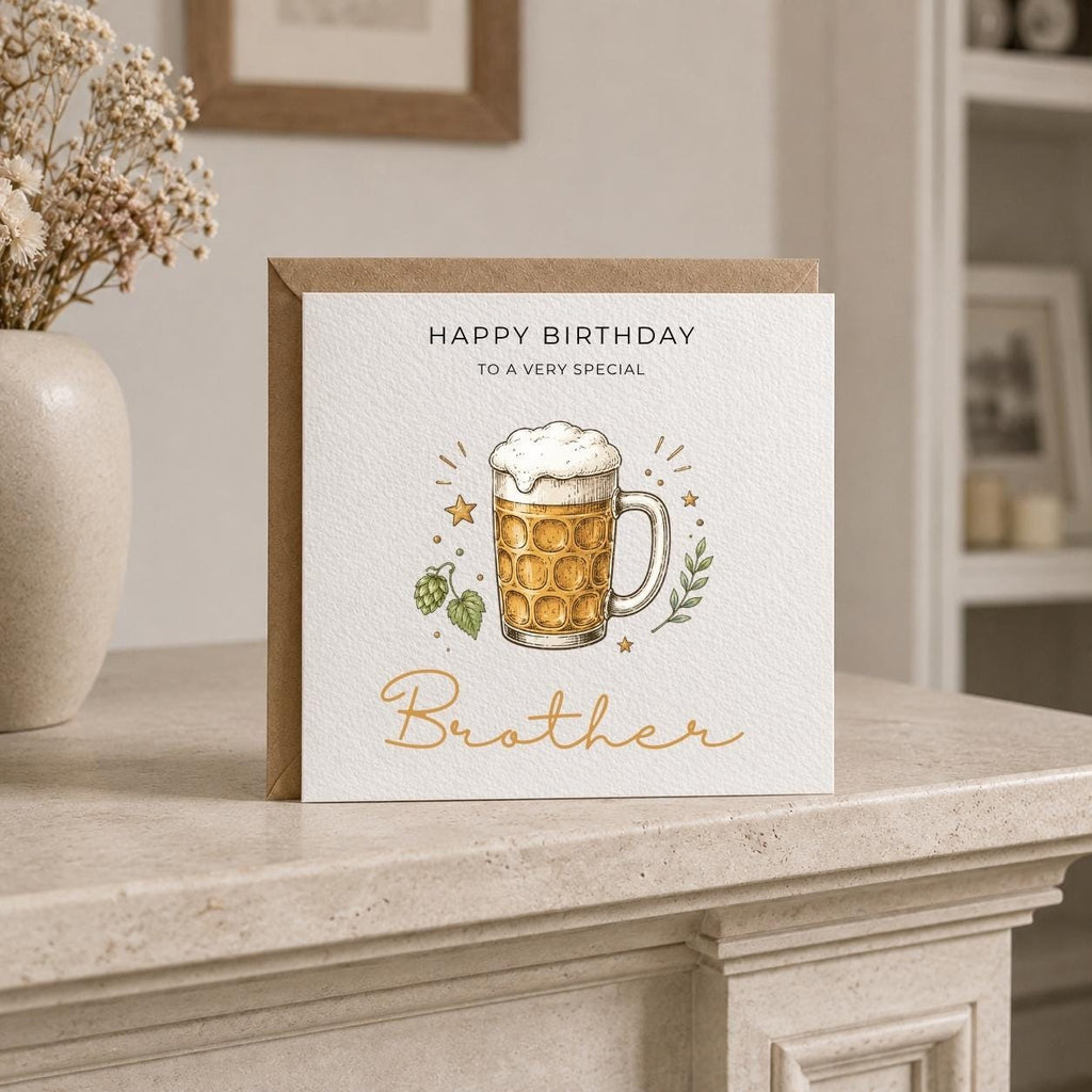 Personalised Beer Theme Birthday Card for Husband, Dad, Grandad, Son,  Uncle, Brother etc