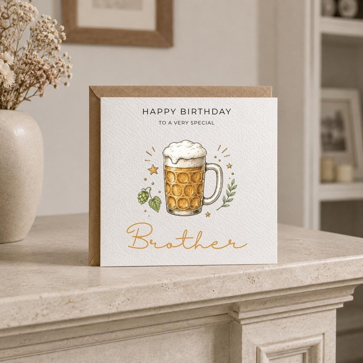 Personalised Beer Theme Birthday Card for Husband, Dad, Grandad, Son,  Uncle, Brother etc