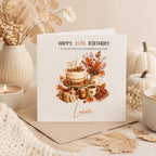 Personalised Autumn Theme Birthday Card for Daughter, Son, Sister, Brother, Friend etc