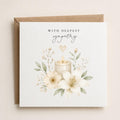 Sympathy Card: Candle, Lily, Floral Design