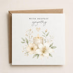 Sympathy Card: Candle, Lily, Floral Design