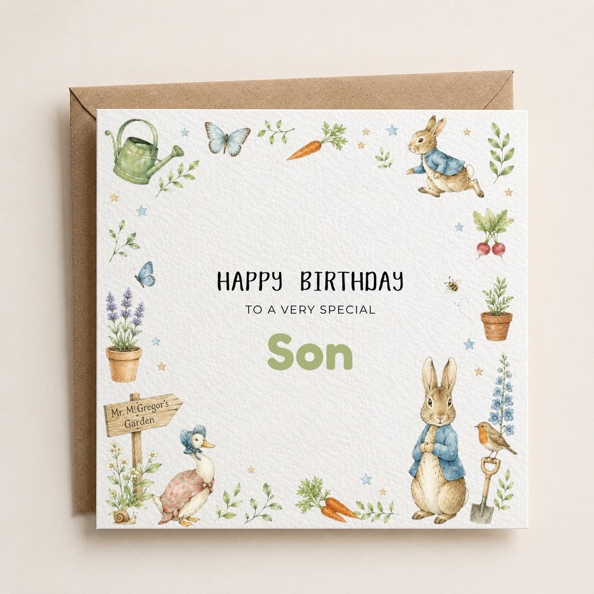 Personalised Peter | Rabbit Theme Birthday Card for Daughter, Son, Sister, Brother, Friend etc