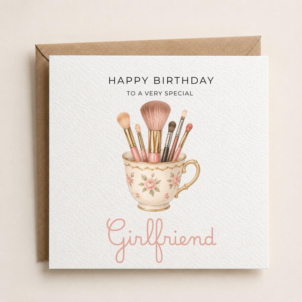 Personalised Makeup Theme Birthday Card for Wife, Mum, Grandma, Daughter, Auntie, Sister etc