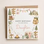 Personalised Camping Theme Birthday Card for Wife, Mum, Grandma, Daughter, Auntie, Sister etc