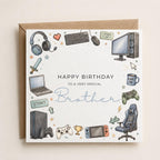 Personalised Gaming Theme Birthday Card for Husband, Dad, Grandad, Son,  Uncle, Brother etc