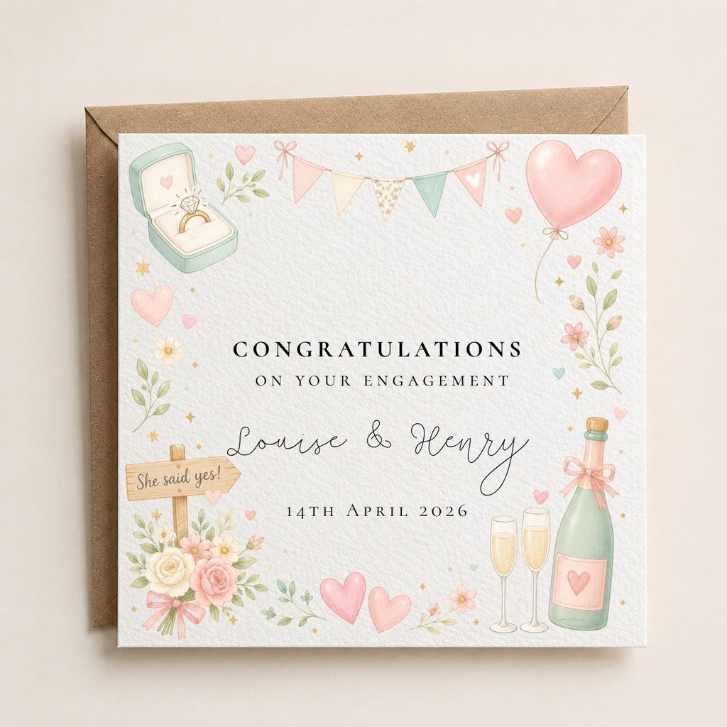 Personalised For Her Engagement Card