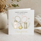 Personalised Tennis Theme Birthday Card for Daughter, Granddaughter, Sister etc