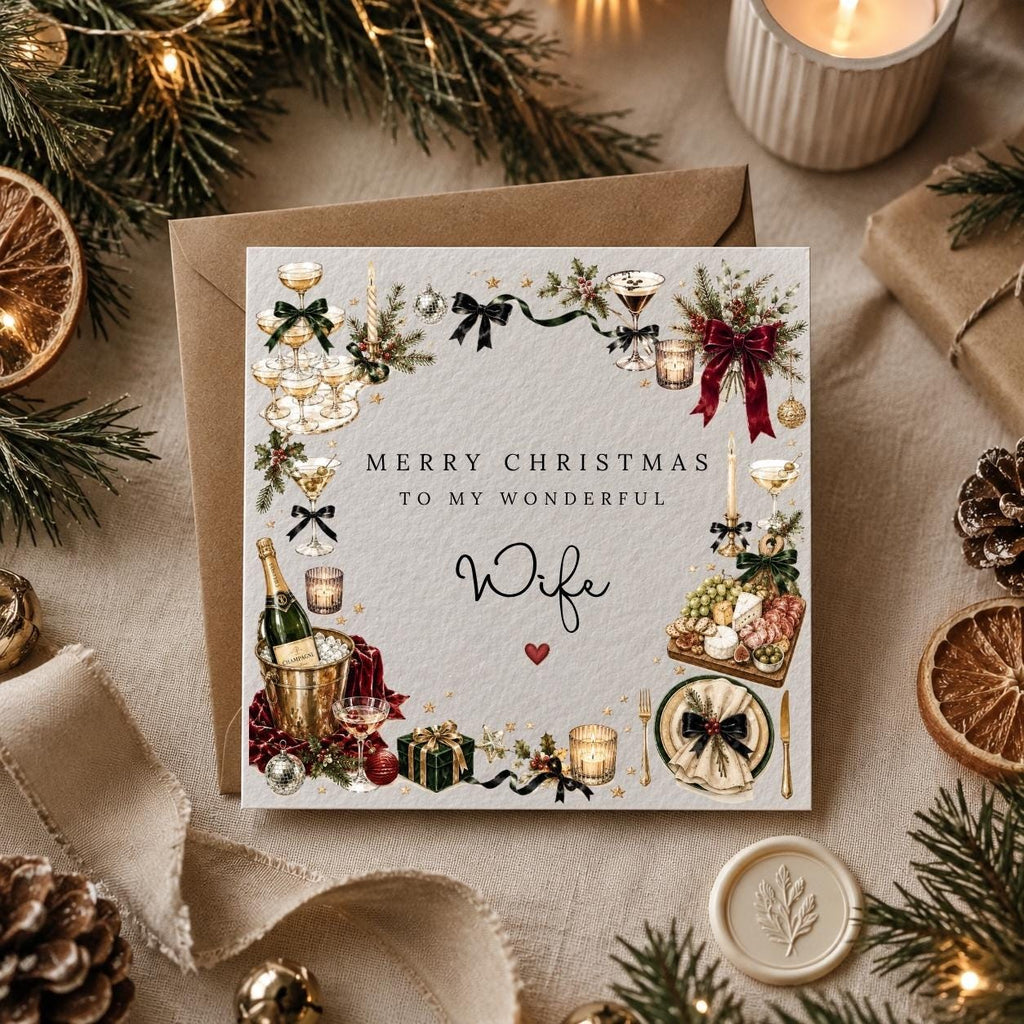 Personalised Christmas Card | Vintage Festive Greeting | Luxury Xmas Keepsake | Completely Customisable | Christmas After Dark