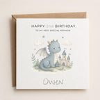 Personalised Dragon Theme Birthday Card for Son, Grandson, Brother etc