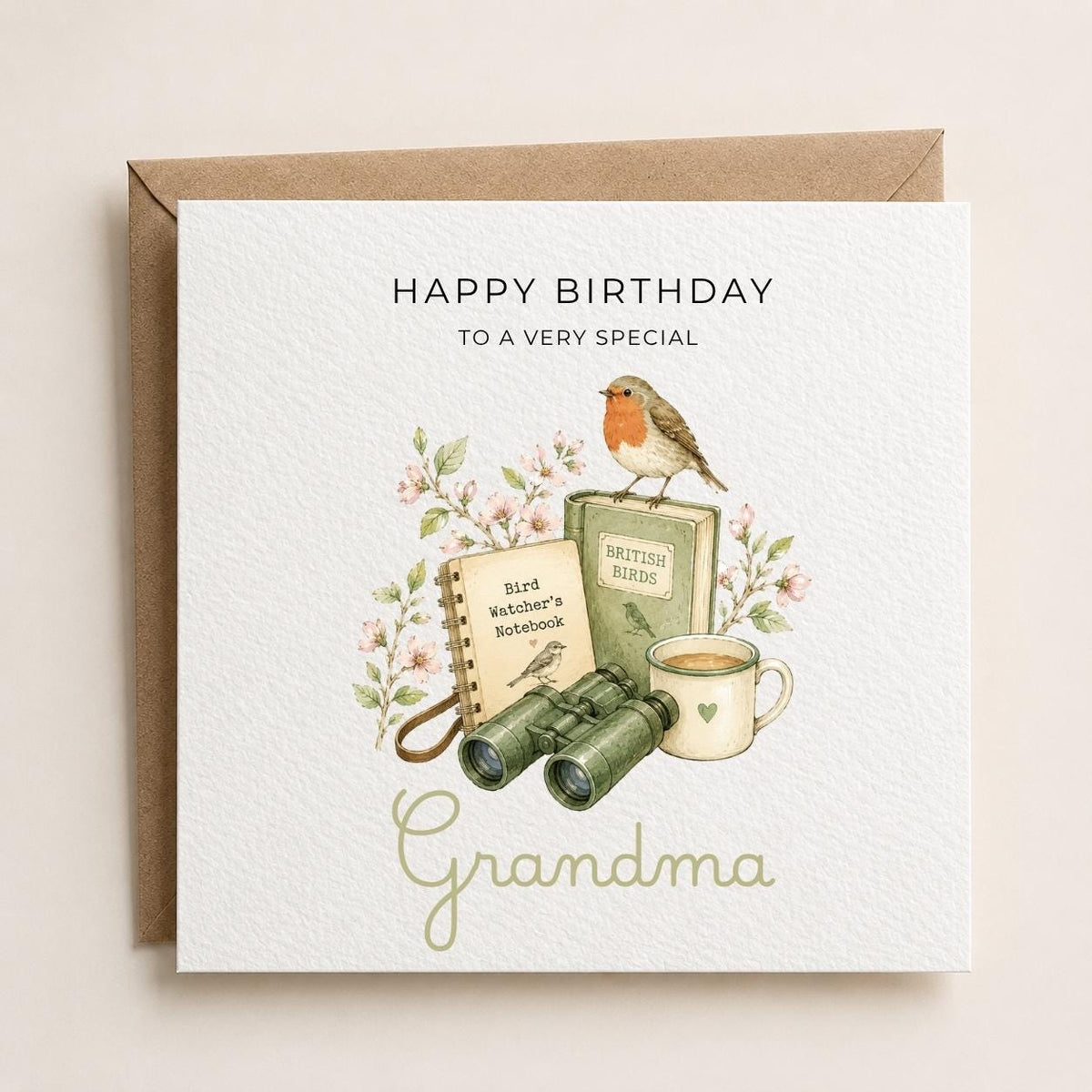 Personalised Birds Theme Birthday Card for Wife, Mum, Grandma, Daughter, Auntie, Sister etc