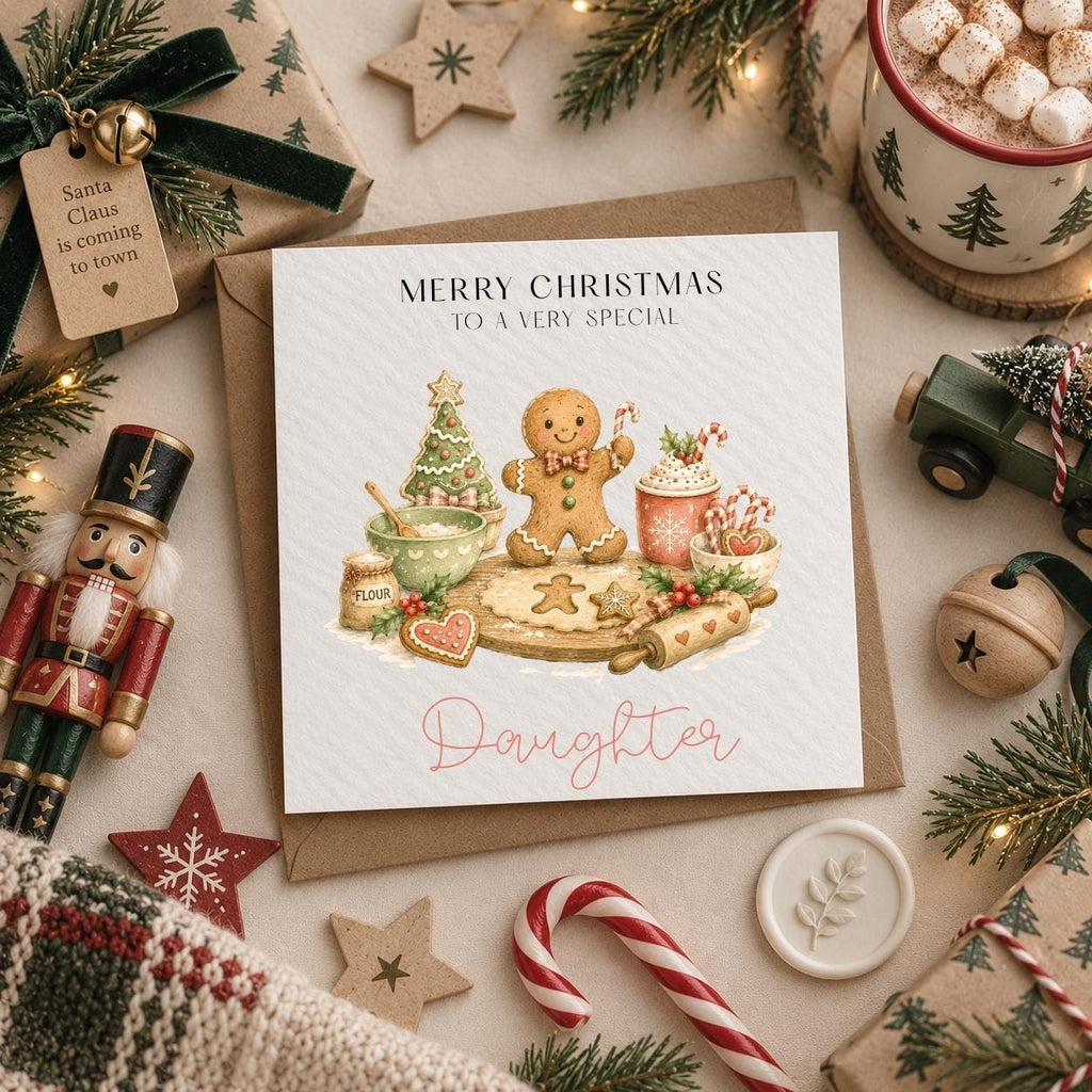 Personalised Christmas Card for Children | Gingerbread Man Theme