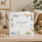 Personalised Cars Theme Birthday Card for Son, Grandson, Brother etc