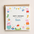 Personalised TV Pig | Peppa Theme Birthday Card for Son, Daughter, Brother, Sister, Friend etc