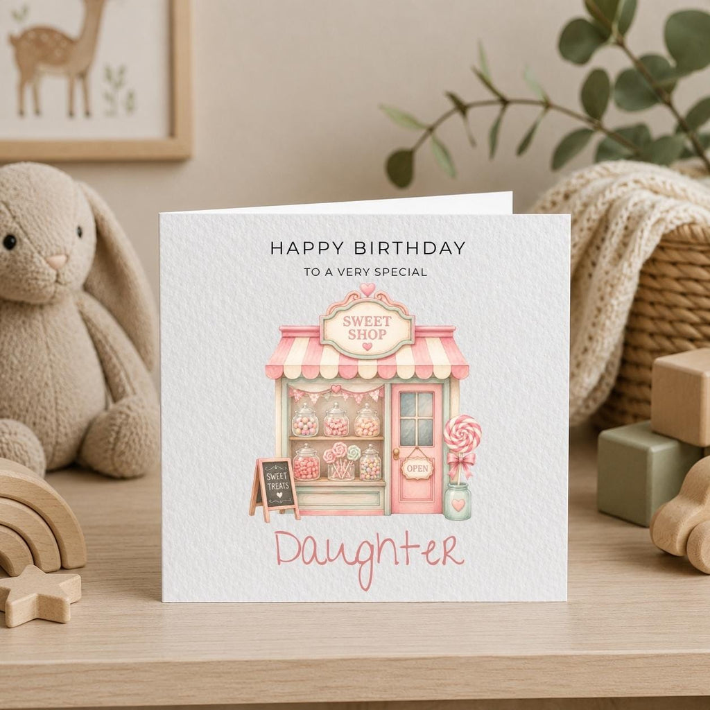 Personalised Sweets Theme Birthday Card for Daughter, Granddaughter, Sister etc
