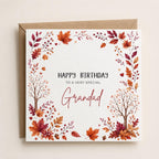 Personalised Autumn Theme Birthday Card for Son, Daughter, Sister, Brother, Friend etc