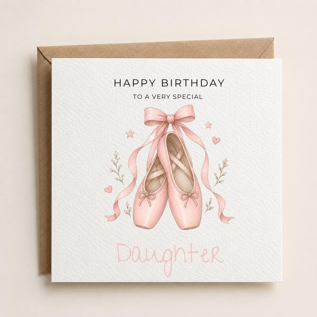 Personalised Ballet Theme Birthday Card for Daughter, Granddaughter, Sister etc