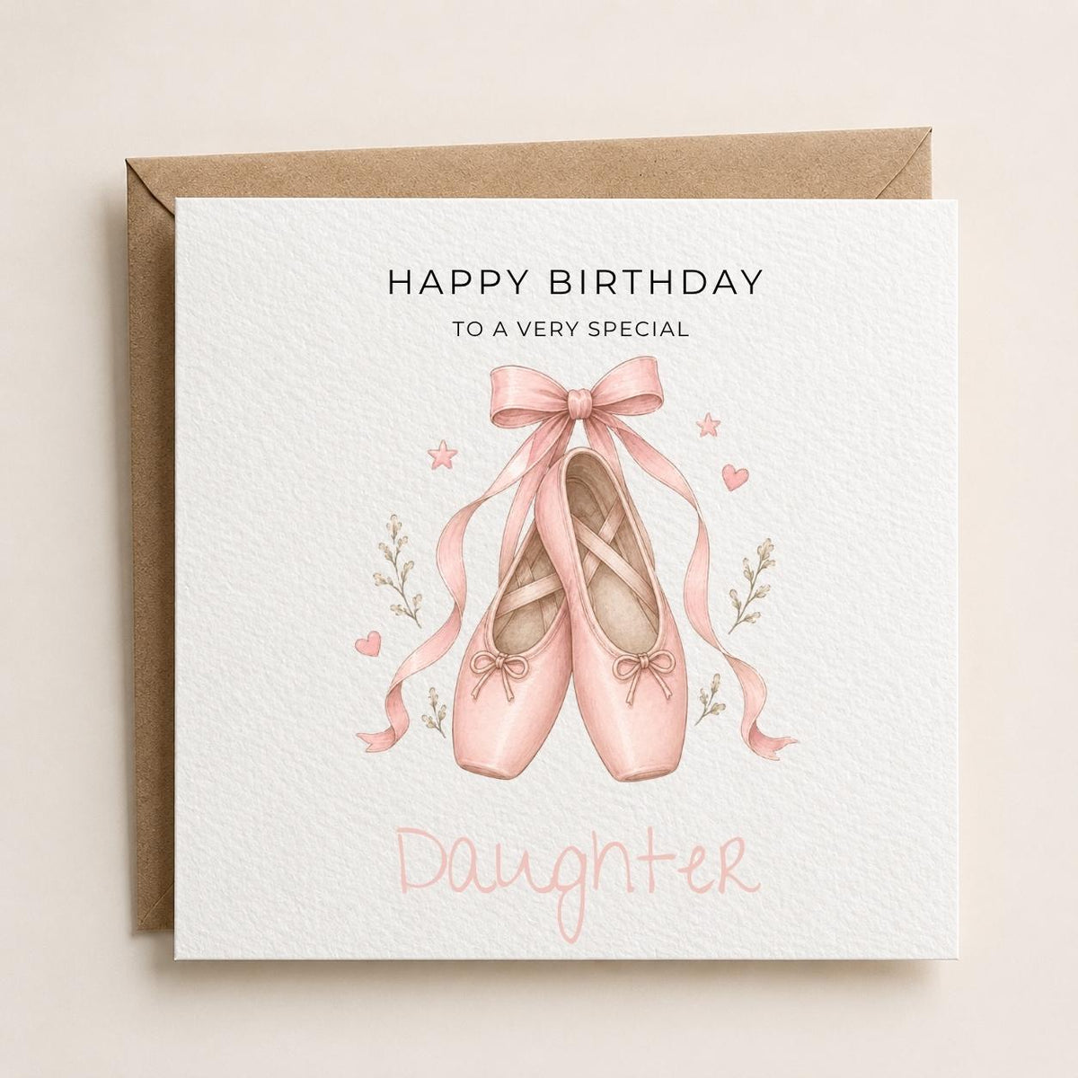 Personalised Ballet Theme Birthday Card for Daughter, Granddaughter, Sister etc
