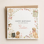 Personalised Dog Walker Theme Birthday Card for Wife, Mum, Grandma, Daughter, Auntie, Sister etc