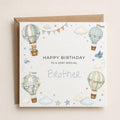 Personalised Hot Air Balloon Theme Birthday Card for Son, Grandson, Brother etc