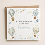 Personalised Hot Air Balloon Theme Birthday Card for Son, Grandson, Brother etc
