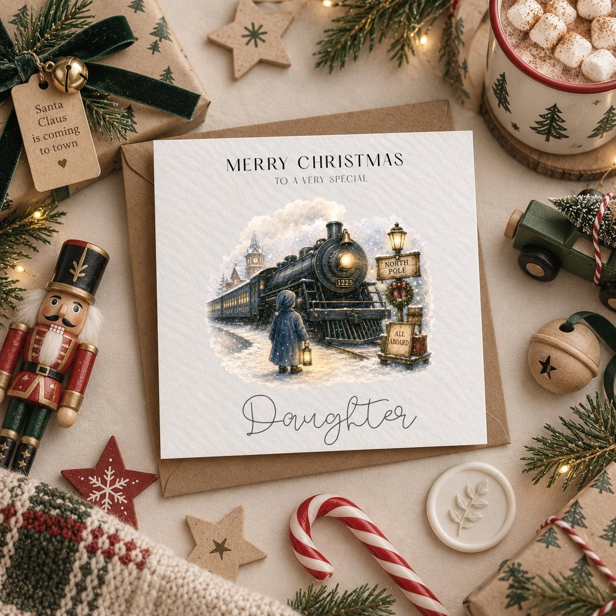 Personalised Polar Express Christmas Card for Children