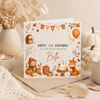 Personalised Autumn Themed Birthday Card for Daughter, Son, Sister, Brother, Friend etc