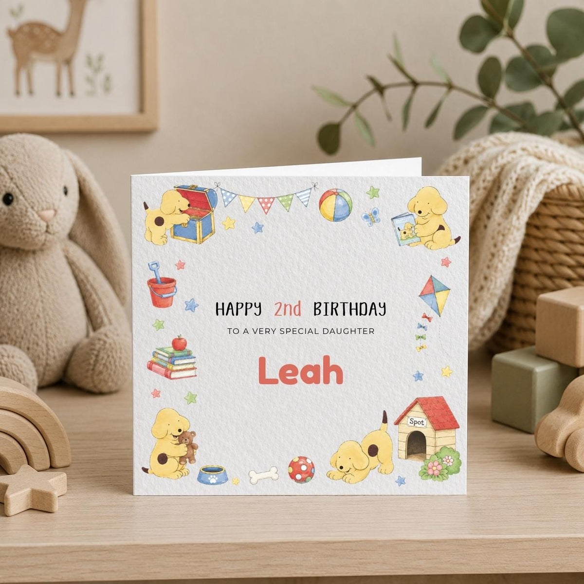 Personalised Spot Theme Birthday Card for Daughter, Son, Sister, Brother, Friend etc
