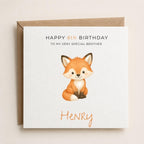 Personalised Foxes Theme Birthday Card for Son, Grandson, Brother etc