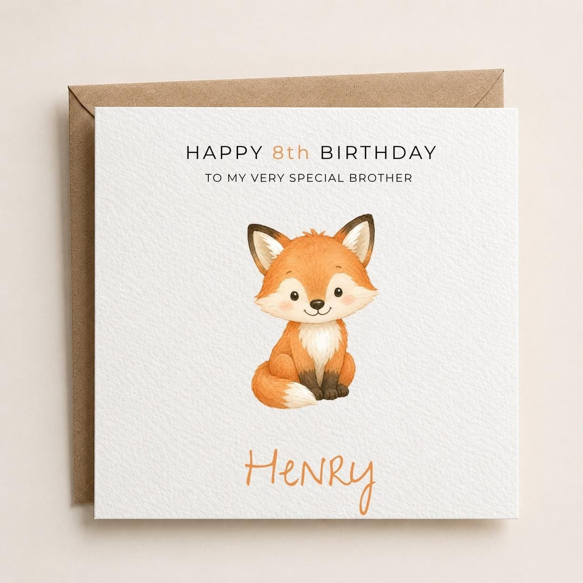 Personalised Foxes Theme Birthday Card for Son, Grandson, Brother etc
